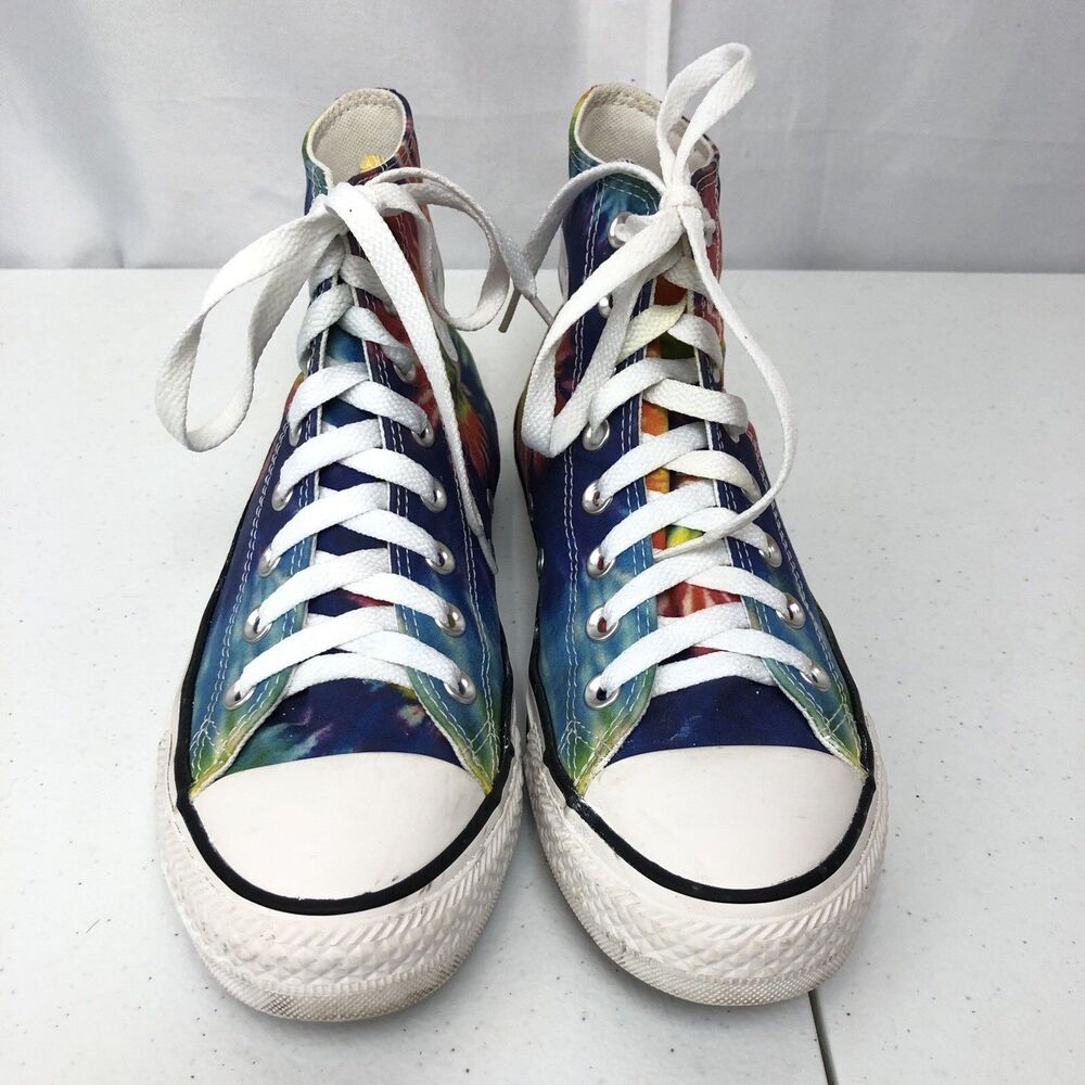 Converse Chuck Taylor All Star Shoes Womens 8.5 Tie Dye High Top Canvas Rainbow - Picture 6 of 12